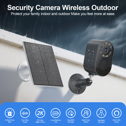 3MP Low Power Wireless Solar Panel IP Camera PIR WiFi Rechargeable Battery Security Outdoor Camera